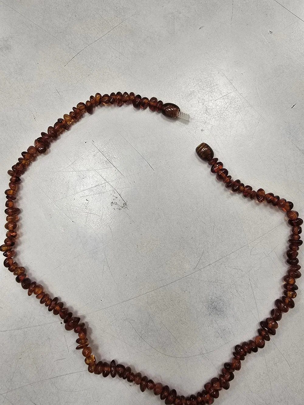 Amber Bead Necklace - Honey Brown Women's Jewelry